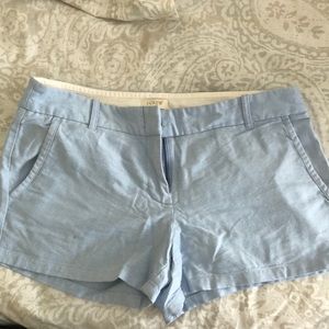 Like new J. Crew linen shorts size 6 light blue